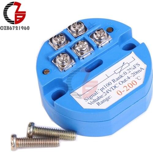 0-200 Celsius RTD PT100 SBW Temperature Sensor Meter Temperature Transmitter Isolated Detector Module 0~200 Degree 4-20MA