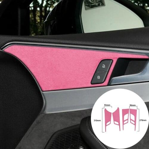 For Audi A4L 2017+ Alcantara Suede Wrap Car Door Panel Strip Covers Trim Stickers Internal Mouldings Accessories Car-styling