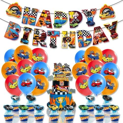 Thomased Balloons Cartoon Train Game Theme Foil Latex Ballons Happy Birthday Party Decorations Boy Kids Blue Car Toys Gifts