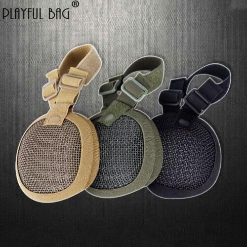 PB Playful bag Tactical steel mesh ear protection Fit for helmet Tactical protection Outdoor CS sport equipment QE63S