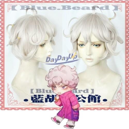 Sword Shield Hero Bede Linen Gray Short Curly Cosplay Heat Resistant Synthetic Hair Carnival Halloween Party + Free Wig Cap