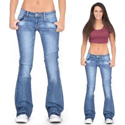 Summer 2021 Black Flared Jeans Women Casual Vintage Skinny Low Waist Bell Bottom Jeans Y2k Denim Pants Woman Plus Size Trousers