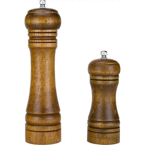 Fashion Salt Pepper Grinder Solid Wood Spice Mill Ceramic Manual Sesame Grinding Kitchen Cooking Tools Condiments Grind Utensils