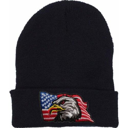 Fashion hats USA flag, eagle logo Winter Hats Casual Beanie For Men Women Fashion Knitted tiger pattern Winter Hat Skullies Hat