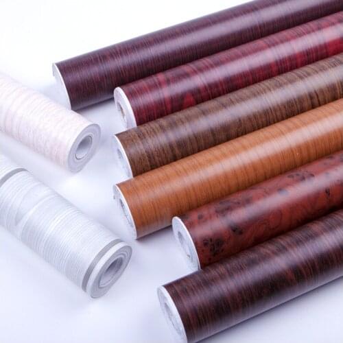 Wood Grain Stickers Waterproof Wallpaper Self-adhesive Furniture Desktop Renovation Stickers Home Decoration Wallpaper