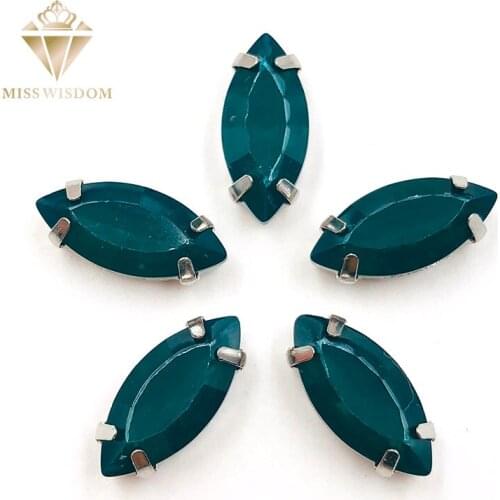 NEW Matt Malachite green opal Horse eye sew on rhinestones flatback Resin Leaf shape loose rhinestones DIY garment Accessories