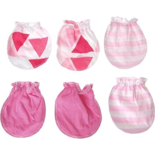 NEW 3Pairs Fashion Baby Anti Scratching Gloves Newborn Protection Face Cotton Scratch Mittens