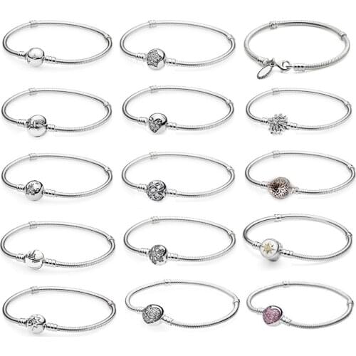 PDB SL High Quality 925 Sterling Silver Fashion Charm DIY Love Bracelet Suitable for Bead Charm Female Bracelet Jewelry Gift