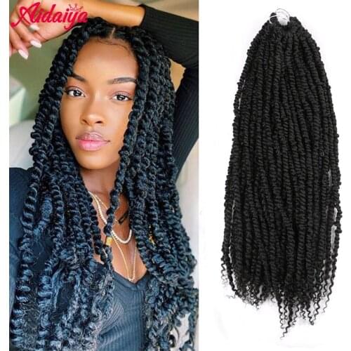 Aidaiya Pre-Passion Twist Hair Crochet Braids Hair Synthetic Ombre Pre looped Fluffy Spring Bomb Twists Braiding Hair Extensions