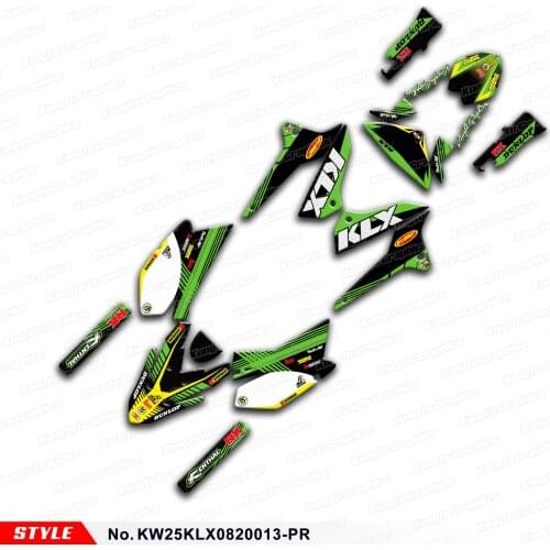 AFTERMARKET Dirt Bike Decals Stickers Wraps for KLX 250 S D-Tracker X Final Edition 2008 to 2020, Style No.KW25KLX0820013-PR