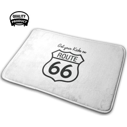 Route 66 (Black) Soft Interesting Room Goods Rug Carpet Historic Route 66 Us Usa The Mother Road Cruising Cruise In Cruisin