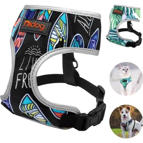Mesh Dog Cat Harness Printed Cats Puppy Harness Nylon Harnesses For Small Medium Dogs Chihuahua Yorkshire Bulldog