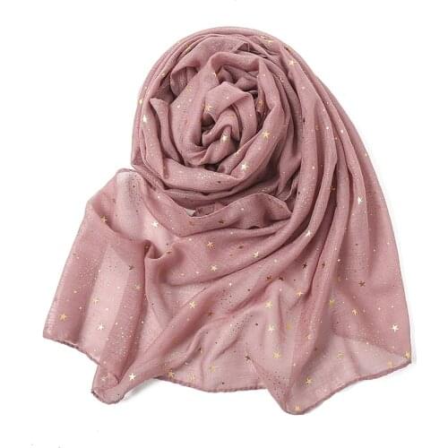 Bronzing Scarf Hijab for Muslim Women Breathable Female Headscarf Islamic Head Wrap Scarves Foulard Femme Musulman