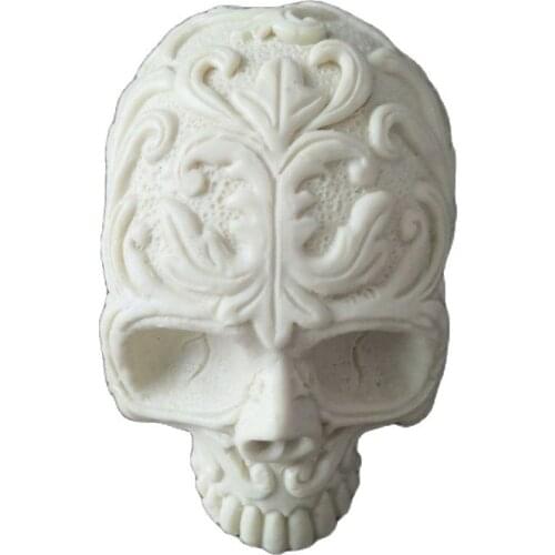 Exquisite pattern skull silicone mold making candle resin mold chocolate cake decoration food silicone mold M122