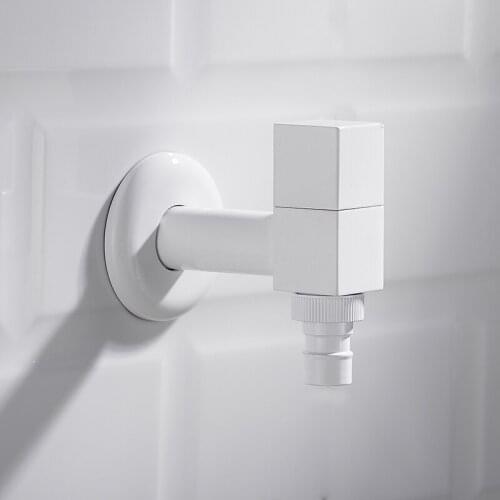 Nordic White Washing Machine Faucet Copper Balcony Cold Water Tap Home Tub Faucets Waterfall Faucet laundry room water faucet