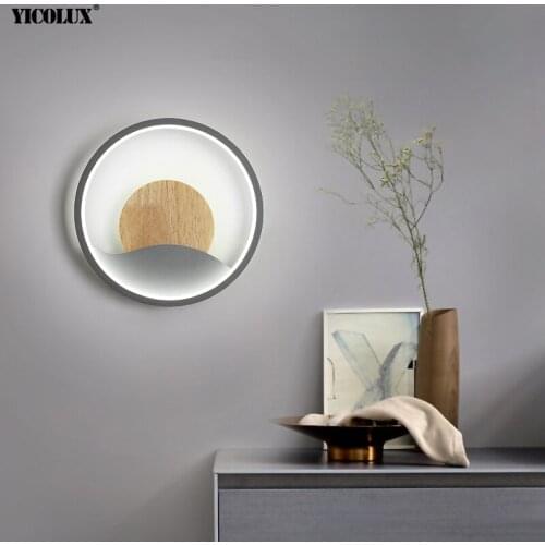Modern LED Wall Lamps For living room Bedroom Bedside Indoor Lighting round white grey Lights Luminaire Iron Fixtures Abajur
