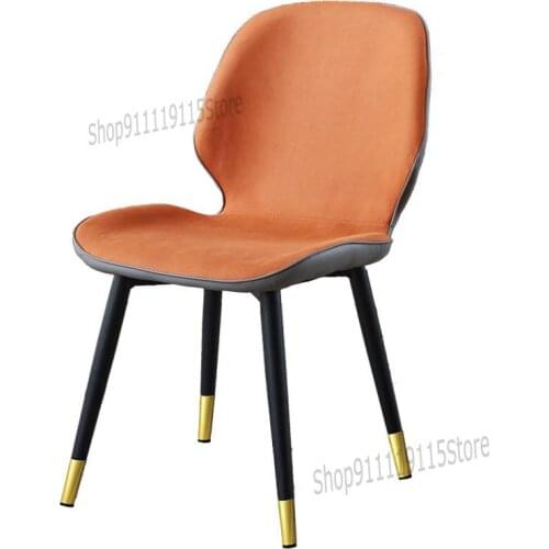 Modern Simple Family Back Chair Nordic Italian Light Luxury Dining Chair Creative Minimalist Technology Cloth Restaurant Leisure