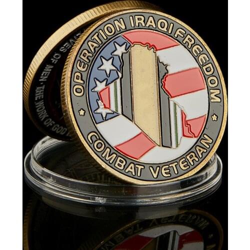 USA MIlitary Challenge Operation Iraqi Freedom Combat Veteran Souvenir Coin Gift