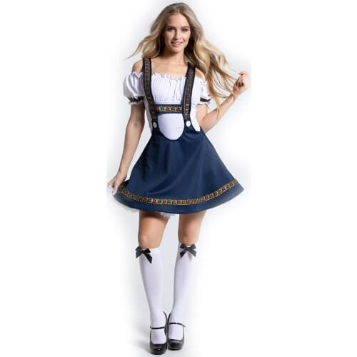 UTMEON M-XL Sexy Maid Costume Wench Bavarian Fancy Dress Dirndl For Adult Women Beer Girl Oktoberfest Costume