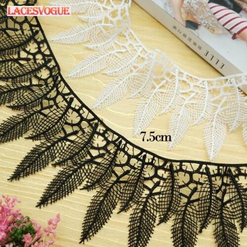 19Yards(5Yards) 7.5cm Exquisite Embroidery Lace Necklace Material DIY Patchwork Dress Garment Needlework Sewing Accessories 203