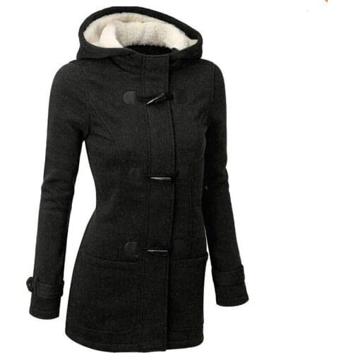 2019 New Spring Autumn Womens Overcoat Female Hooded Coat Zipper Horn Button Outwear Jacket Casaco Feminino Women Causal Coat
