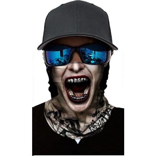 3D digital cross border printing polyester scarf clown cycling sunblock versatile seamless headband mask neck gaiter mask