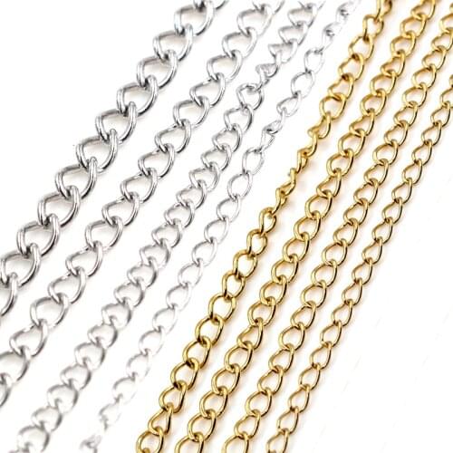 5 Meters/Lot Never Fade Stainless Steel Gold Necklace Chains Bulk For DIY Jewelry Findings Making Materials Handmade Supplies