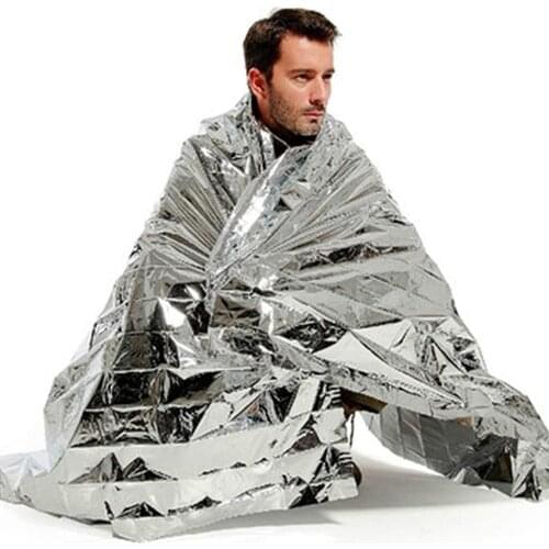 Hypothermia rescue first aid kit camp keep foil mylar lifesave warm heat bushcraft outdoor thermal dry emergent blanket survive