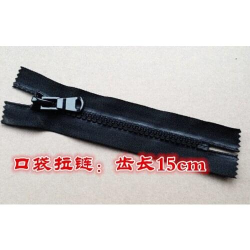 Free shipping 10pcs/lot 15cm 8# resin tooth zipper single zipper head pocket zipper
