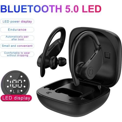 B11 Wireless Bluetooth 5.0 Earphones With Charging Box Sports Ear Hook Noise Reduction Headset With LED Electricity Display