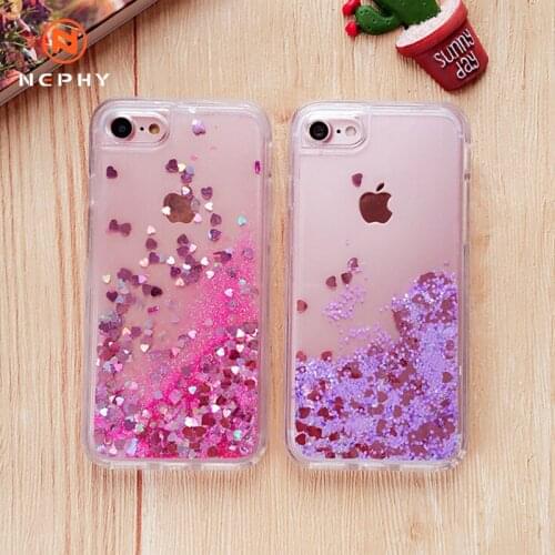 Love Heart Stars Glitter Phone Case For iPhone 6 6S 7 8 Plus 11 12 Pro Max X XS XR SE 2 2020 Dynamic Liquid Quicksand Back Cover