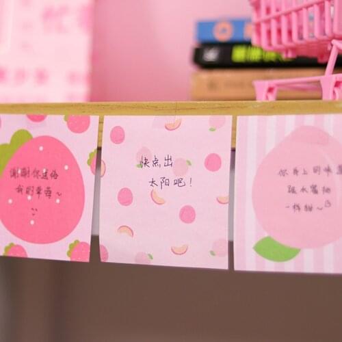 50 Sheets Heart Cherry Peach Strawberry Memo Pad Paper Notepad School Office Student Stationery