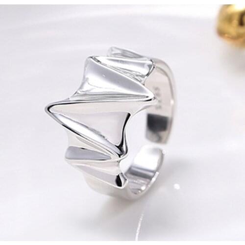 2020 new real S925 silver wing ring for men and women Inlay CZ ring angel eye, Thai silver couple ring, angel wing silver rings