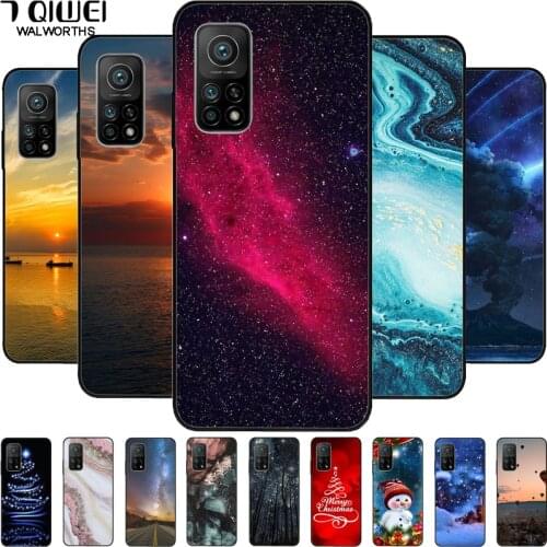 For Xiaomi Mi 10T Pro Case Black Silicone Soft Marble Phone Cover for Xiaomi Mi 10T Mi10T Case Para for Mi 10 T Pro 5G Christmas