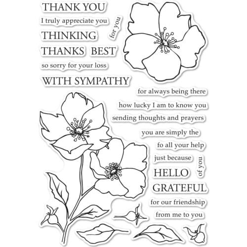 Flower Transparent Clear Silicone Stamp/Seal for DIY scrapbooking/photo album Decorative clear stamp A7068