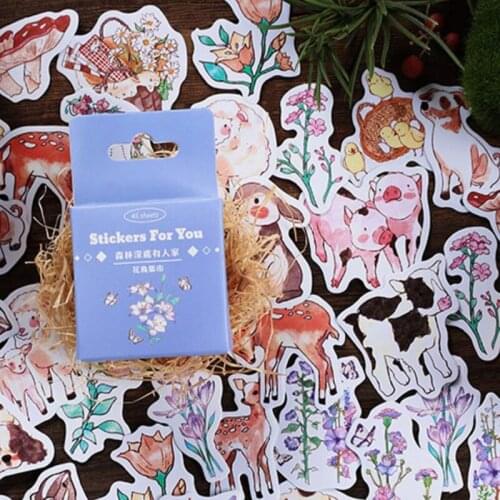 46 Pcs Boxed In The Deep Forest Decorative Sticker Diary Notebook Journey Stickers