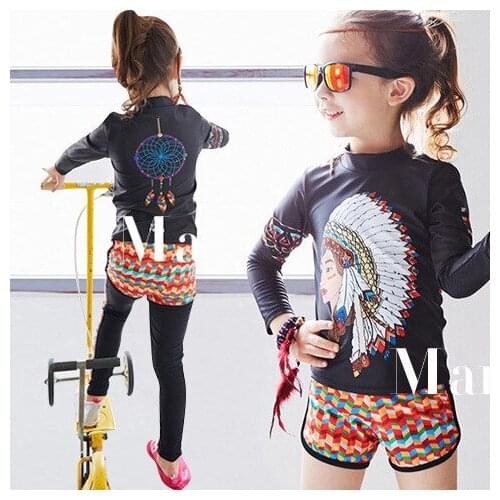 Childrens Swimsuit Kids Girls 2020 Swimwear For Girl Swimming Suit Bathing Suits Princesses Big Children Split Long Sleeve