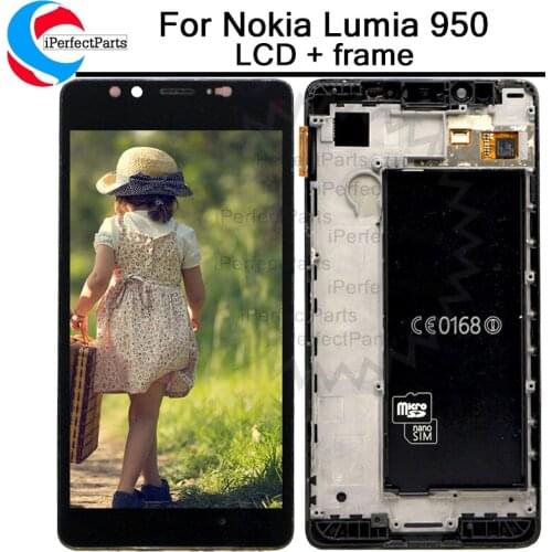 For 5.2" Microsoft Nokia Lumia 950 RM-1104 RM-1118 RM-1106 LCD Display Touch Screen Digitizer Assembly+Frame Replacement Parts