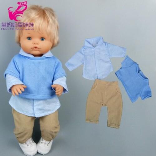 For 40cm Nenuco baby doll boy blouse shirt fit 38cm Ropa y su Hermanita doll clothes casual suit