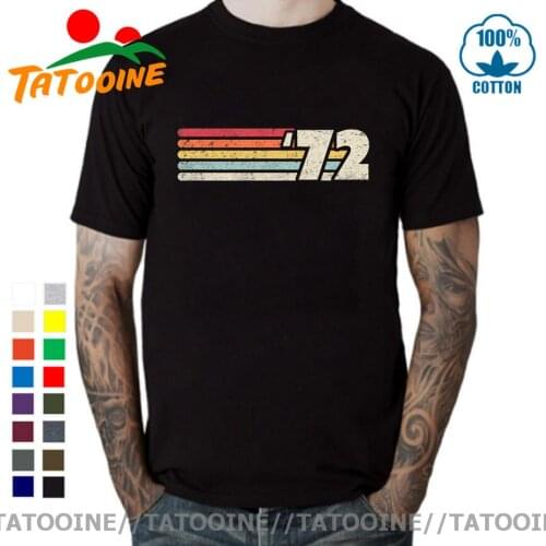 Vintage 1972 Male T-Shirt Retro 70s Classic 48th Birthday Tshirt Summer Fashion Comfortable T Shirt Casual Rainbow Style Clothes