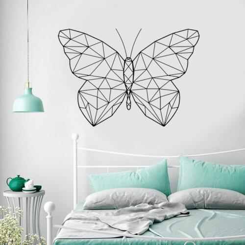 Geometric Butterfly Wall Sticker Vinyl Interior Home Decor For Living Room Bedroom Decoration Mural Removable Animal Decals 4019
