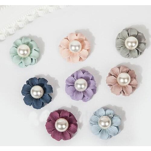 Hair head Korean Cloth Felt Flower with pearl For Kids Girls Hair Accessories Handmade Fabric Flowers For Headbands