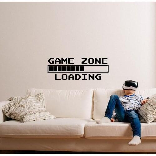 Game Wall Decal Kids Room Decor Vinyl Game Zone Sign Loading Playroom Wall Stickers Game Zone Loading Teens Room Decor C971