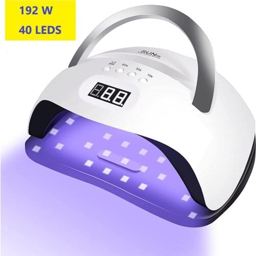 UV LED Lamp Nail Dryer 192W 40LEDS Gel Polish Curing Lamp With Motion Sensor LCD Display Fast Drying Gel Nail Manicure Tool