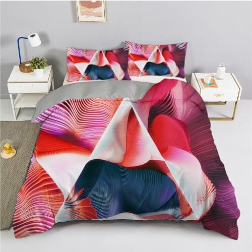 Polygon Pattern 2/3pcs Duvet Cover Set Customizable Polyester Stylish Durable Bedding Set AU US UK Full Size Bed cover