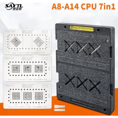 BGA Reballing Stencil Kits for iPhone 11PRO MAX/11PRO/11/XS MAX/XS/X/8P/8/7P/7/6SP/6S/6P/6 CPU A14/A13/A12/A11/A10/A9/A8
