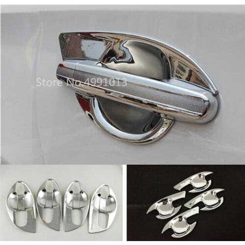 Car Cover Trim Outside External Door Bowl Sticker Lamp Frame Moulding 4pcs For Toyota Vios/Yaris Sedan 2017 2018 2019