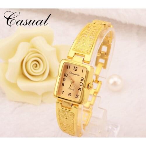 New Women Watches Fashion Gold Watches Fashion Rectangle Dial Ladies Watch Bracelet Wrist Watch Relogio Feminino Montre Femme