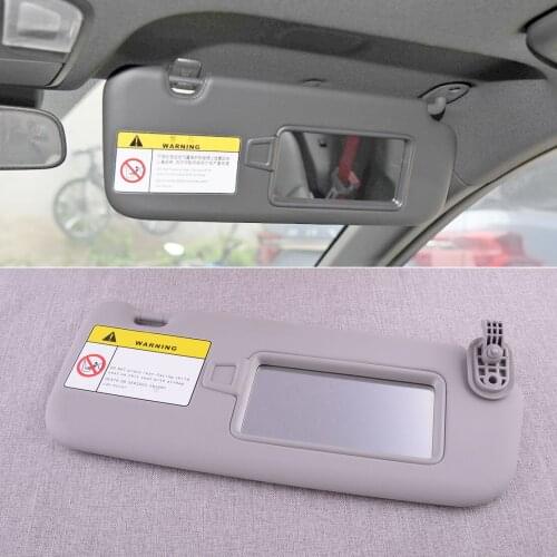 CITALL Car Front Right Passenger Side Sun Visor With Makeup Mirror Fit For Hyundai Elantra AD 2017 2018 2019 Grey
