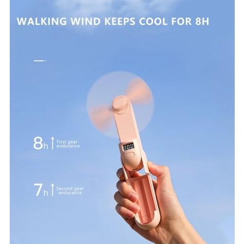 Portable Pocket Fan Handheld Personal Usb Rechargeable Fan With Power Bank And Flashlight Function For Home Office Travel